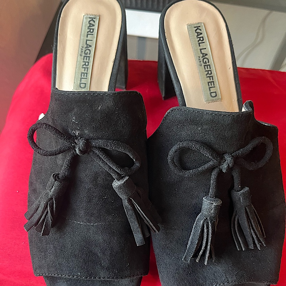 Karl Lagerfeld Black Mules